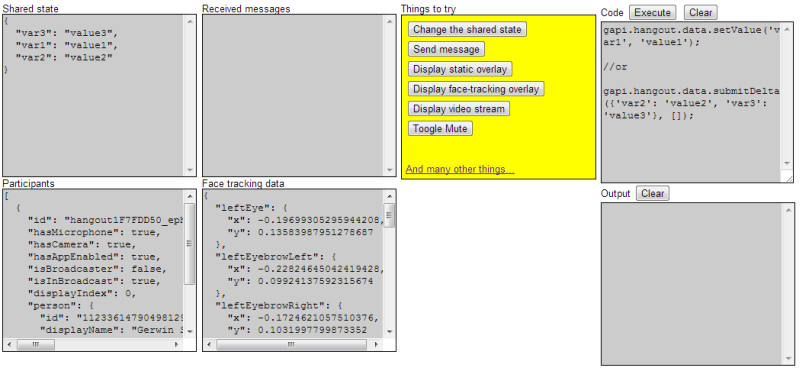 Hangouts API Playground